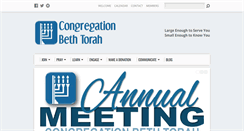 Desktop Screenshot of congregationbethtorah.org