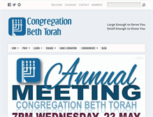 Tablet Screenshot of congregationbethtorah.org